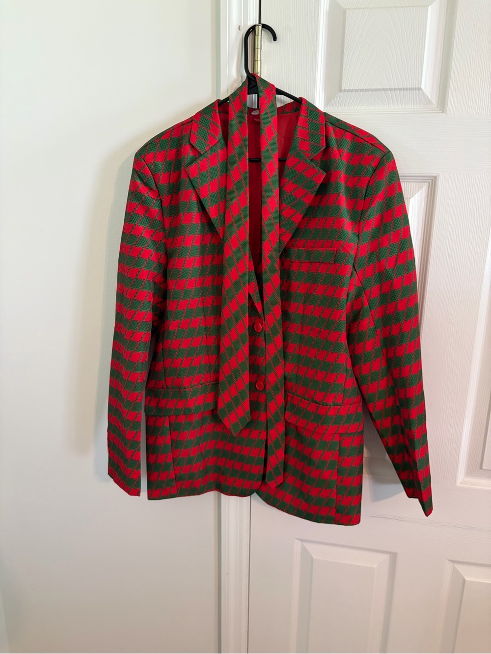 Red & Green Check Men's Blazer Jacket